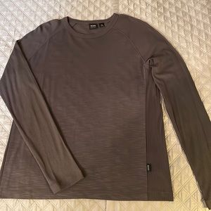 Men’s Hugo Boss long sleeve grey T shirt with rib details sleeves & sides